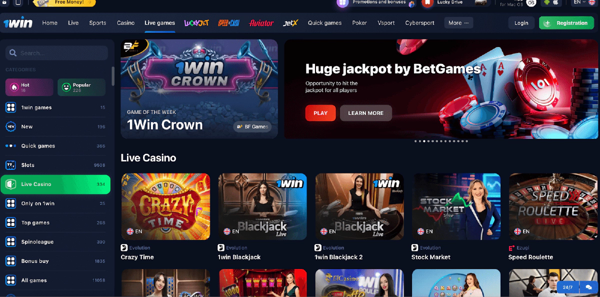 1win Live Casino