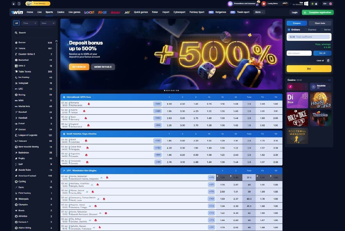 1win Sports Betting